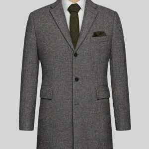 "Classic Refinement: The Wool Herringbone Overcoat"